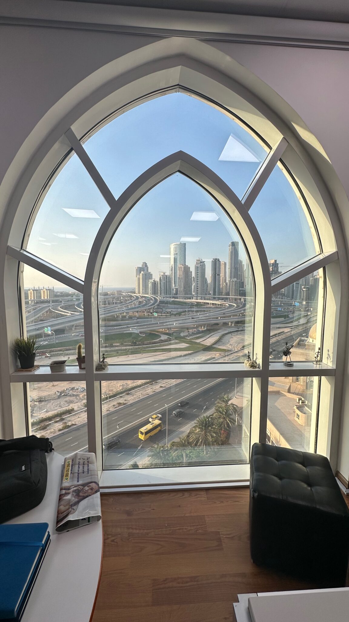 The view from the Consort World office window in Jumeirah Lake Towers, Dubai