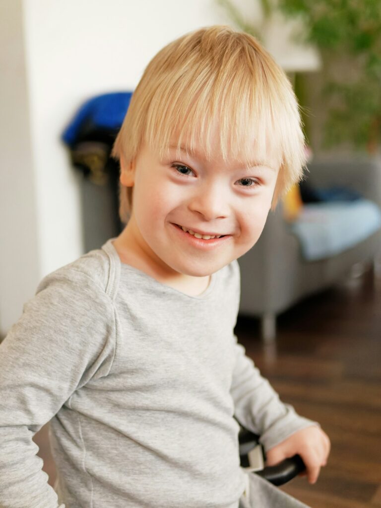 A smiling young boy